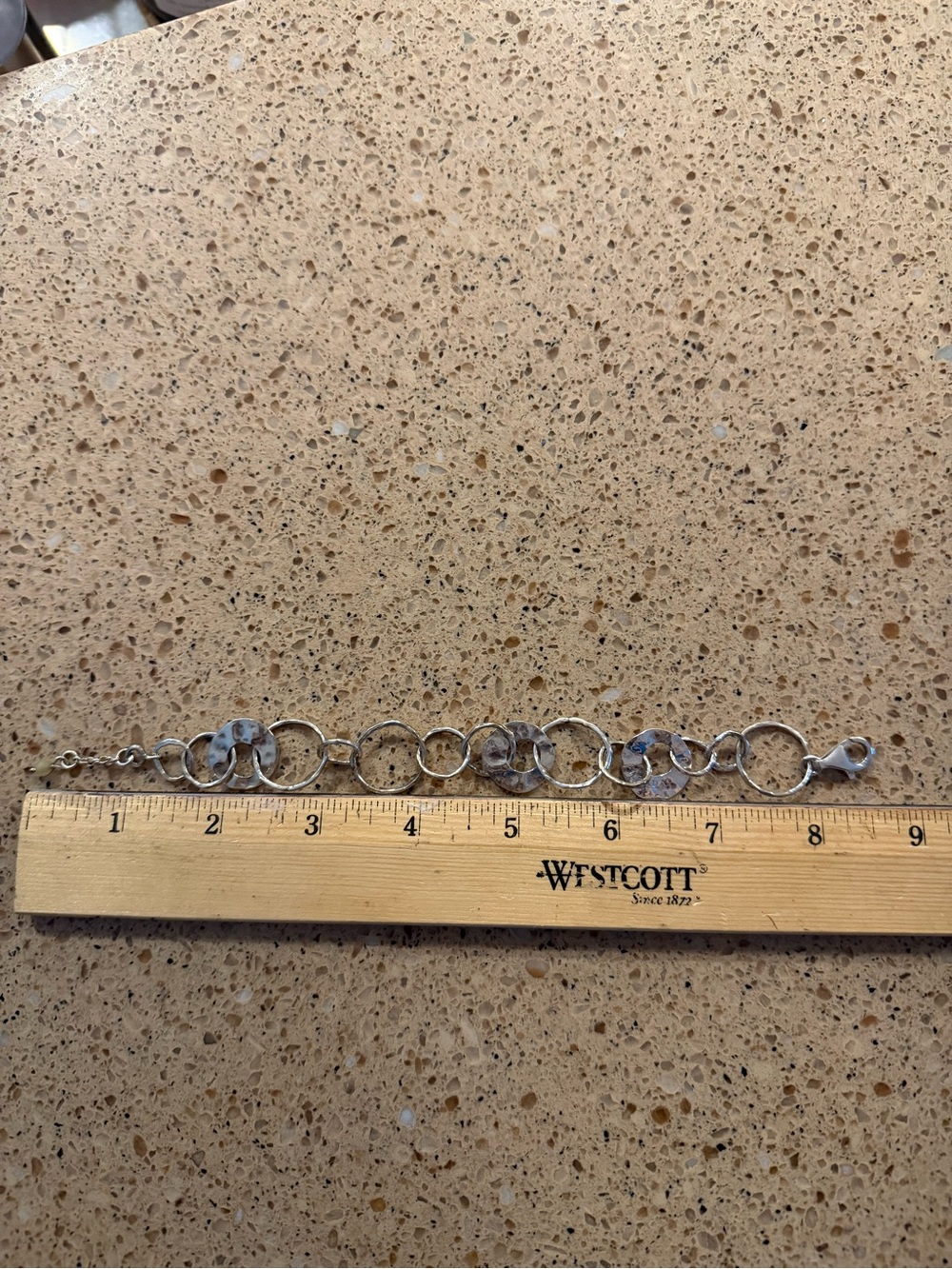 Silpada Silver Tone Mixed Circle Link Bracelet